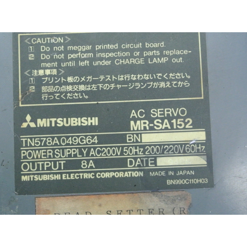 Mitsubishi MR-SA502 AC Servo Drive Input 200/220V 50/60Hz